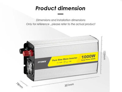 JYINS P-1000/2000W 12V (pure sine wave)
